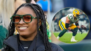 Offensive Lineman’s Fiancée TOWERS Over 4-Foot-8 Simone Biles At Packers Playoff Game