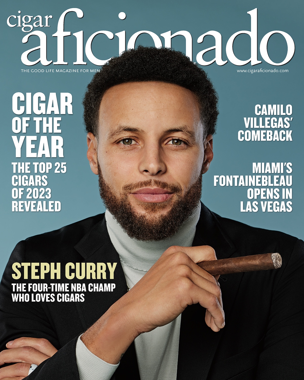 Steph Curry Cigar Aficionado cover February
