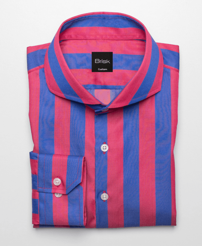 Brisk Blue Red Bold Stripes Shirt