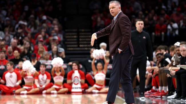 Chris Holtmann directs his team from the Ohio State bench.