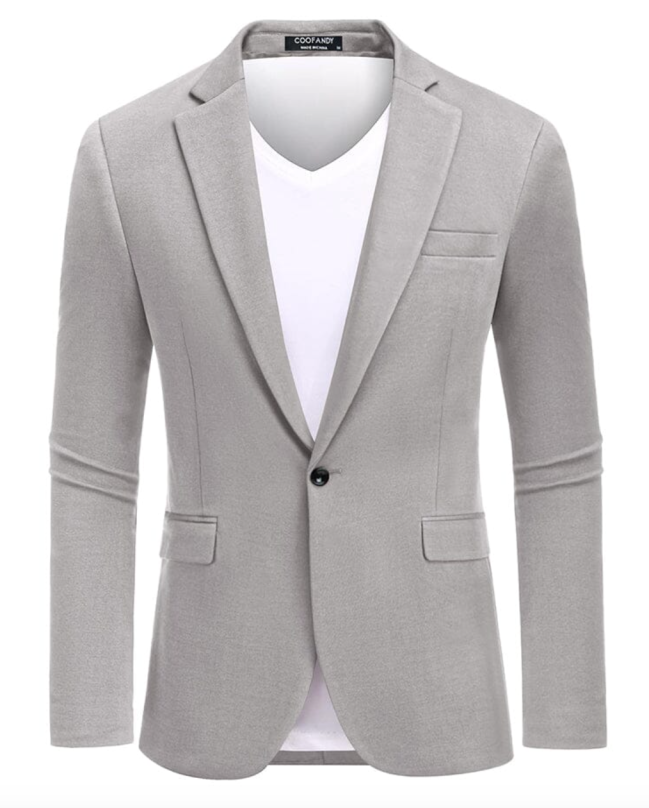 Coofandy Casual One Button Knit Suit Jacket
