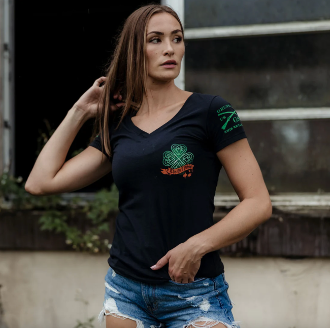 Women's This We'll Defend V-Neck - Irish Colors for St. Patrick's Day