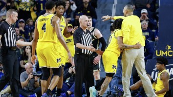 Juwan Howard Loses Mind Again On The Court, Gets Restrained By Michigan Player