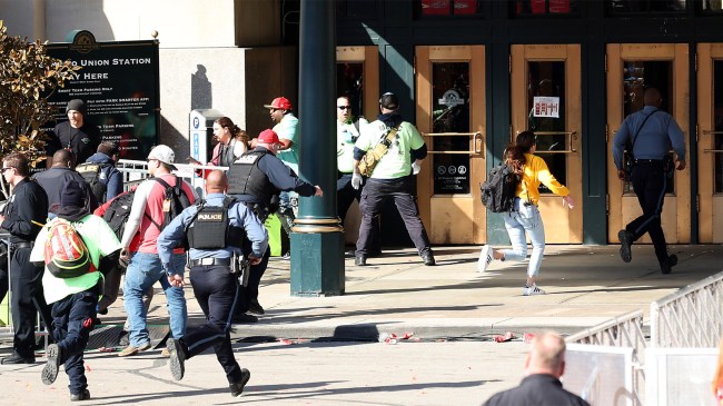 Law enforcement responds to a shooting at Union Station during Kansas City Chiefs parade