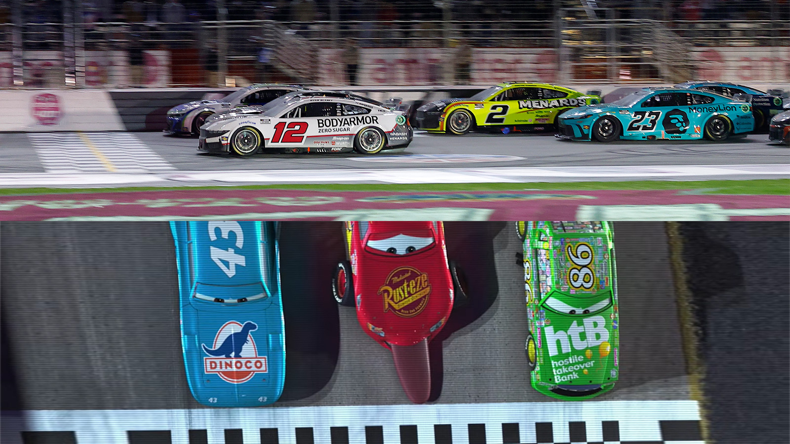 Wild NASCAR Finish At Atlanta Draws Comparison To 'Cars' Movie