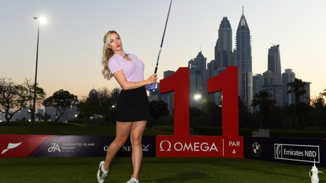 Paige Spiranac poses for a photo.