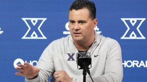 Sean Miller in a press conference after a Xavier basketball game.