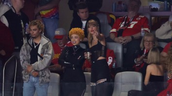 Taylor Swift Channels Inner Jason Kelce, Slams Beer On Big Screen At Super Bowl LVIII