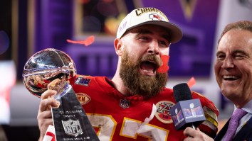Travis Kelce And The Kansas City Chiefs Mock 49ers In Locker Room After Super Bowl Win