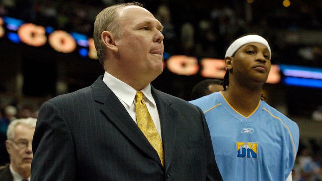 george karl and carmelo anthony with the denver nuggets