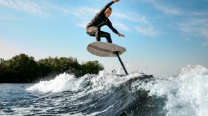 hydrofoil surfing on a foil board