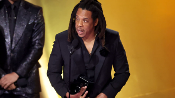 Jay-Z Trashes Grammys For Never Giving Beyonce Album Of The Year During Acceptance Speech, Drinks Alcohol Out Of Grammy Award