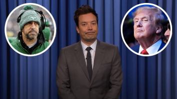 Jimmy Fallon Inserts Himself In Jimmy Kimmel/Aaron Rodgers Beef, Takes Shot At Jets QB Over Trump Immunity Ruling