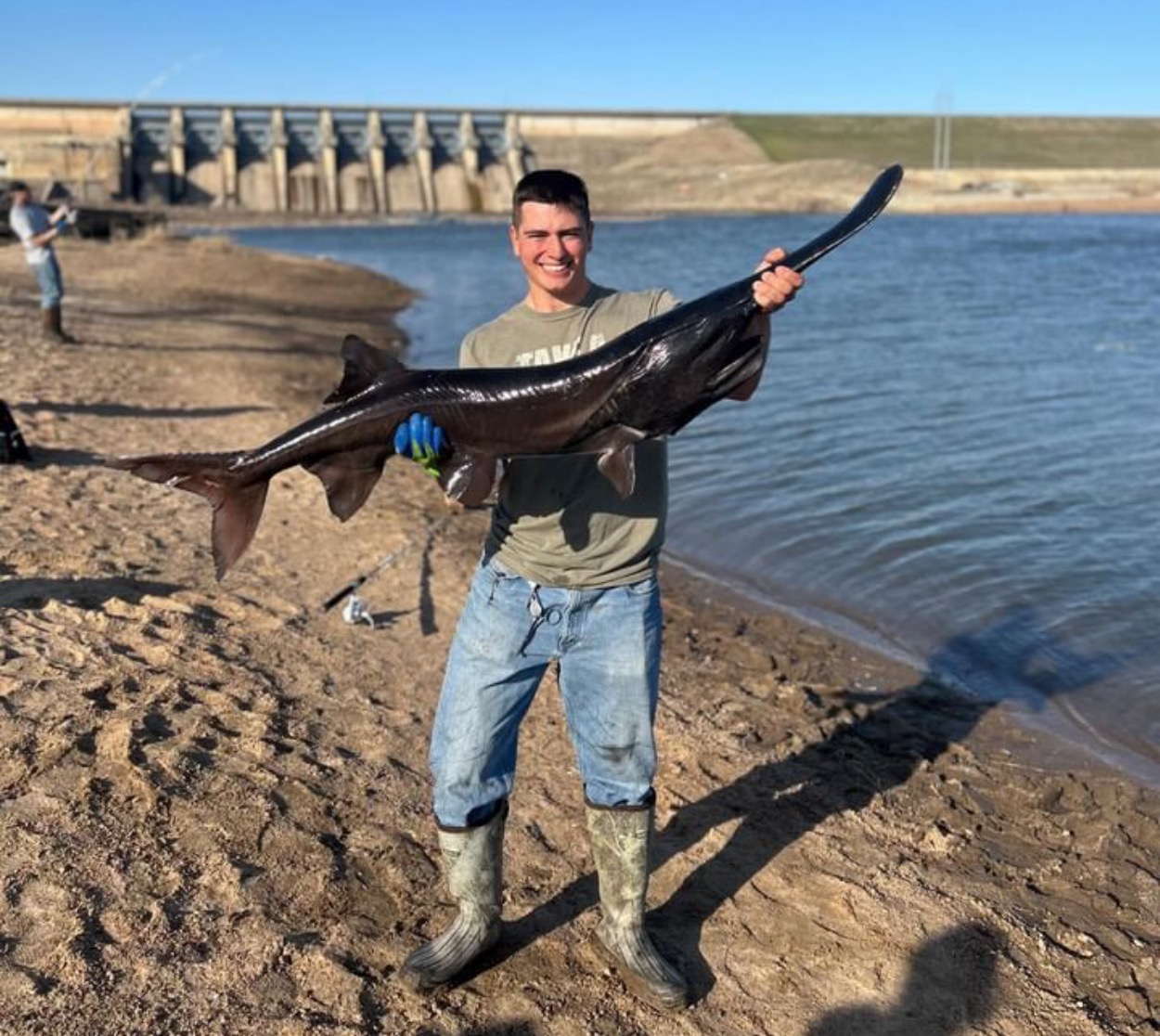 rare black paddlefish caught in Oklahoma