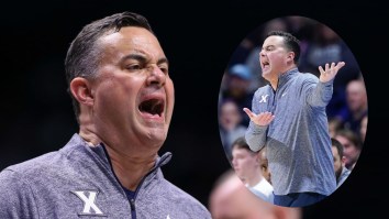 Xavier Basketball Coach Sean Miller Tells Rick Pitino To Hold His Beer While Ripping Into Players