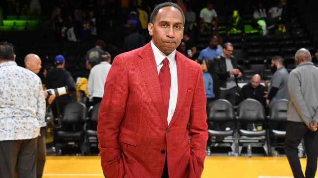 Stephen A. Smith on hand for an NBA matchup between the Lakers and Warriors.