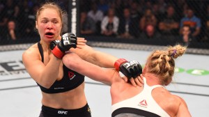 Holly Holm punches Ronda Rousey UFC 193