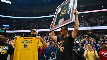 Jason And Travis Kelce Eliminate Beers As Cavs Honor The Duo In Cleveland