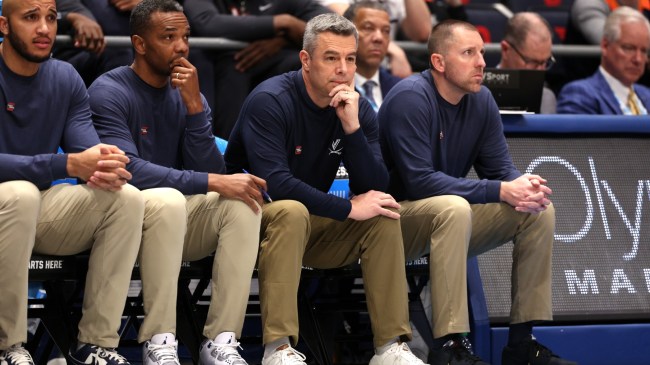 UVA head coach Tony Bennett on the bench during the NCAA Tournament.