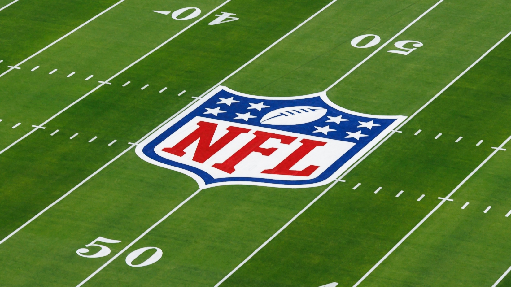 NFL logo on the field