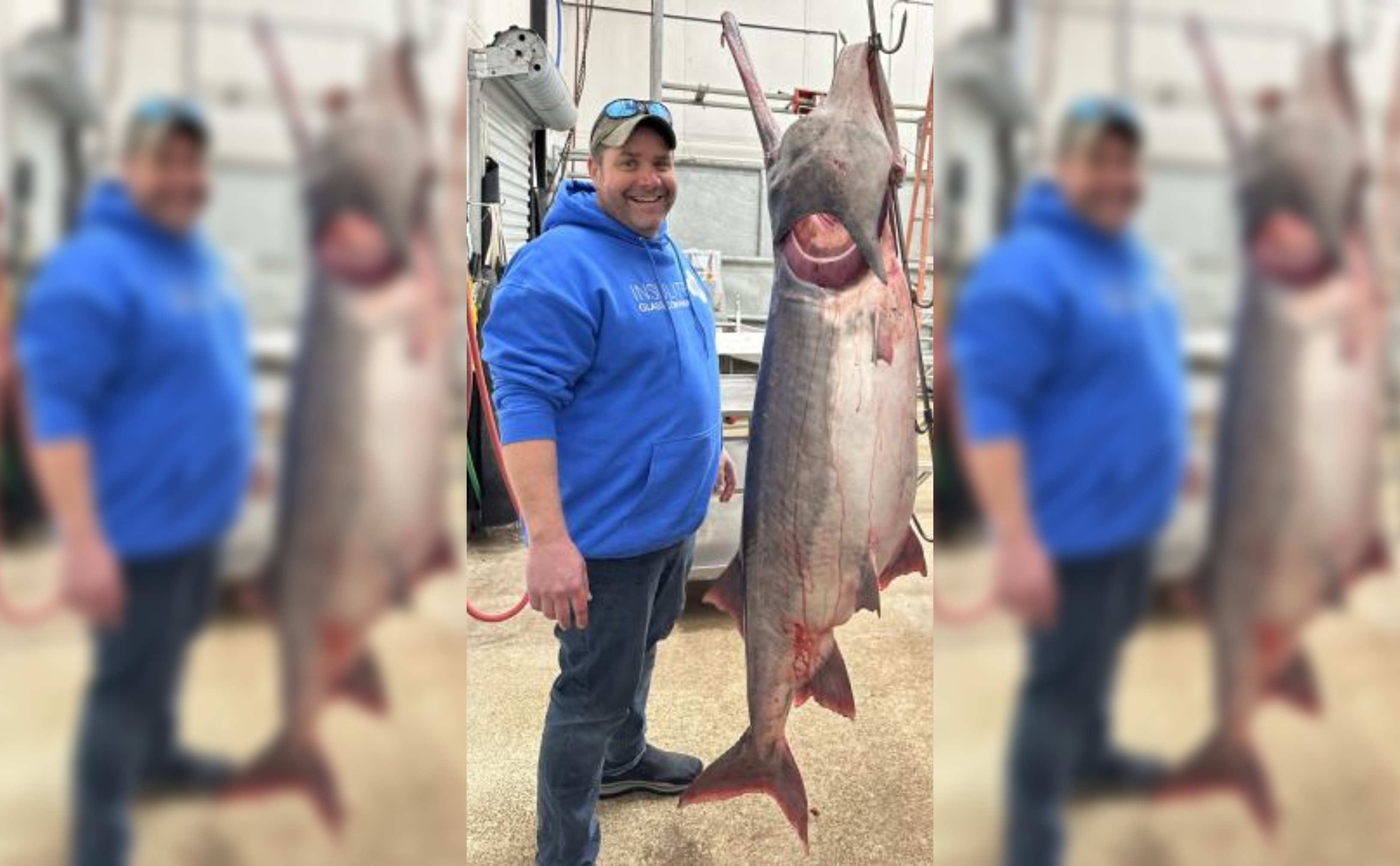 new world record paddlefish 164 pounds 13 ounces