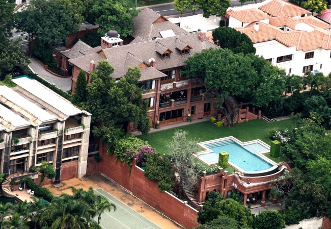 Aerial view of Oscar Pistorius uncle Arnold home in Waterkloof