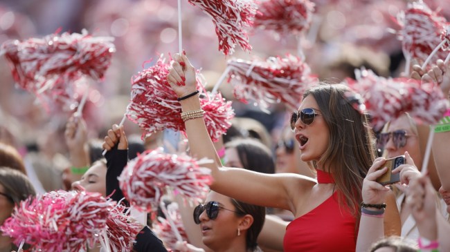 Alabama fans cheer at Bryant-Denny Stadium during a game against Arkansas.