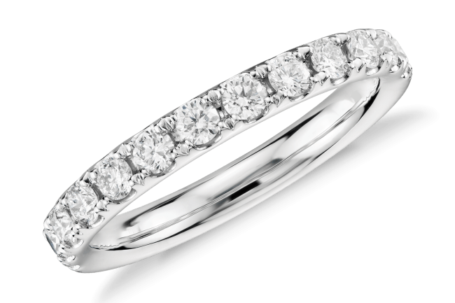Blue Nile Riviera Pavé Diamond Ring In Platinum for Mother's Day