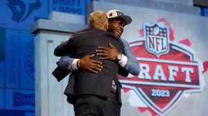 Roger Goodell 2023 NFL Draft Hug Will Anderson