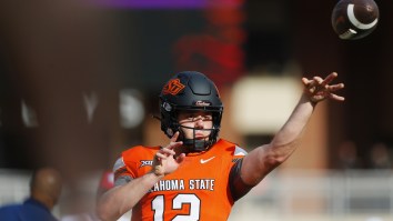 Mike Gundy’s QB Son Teases Oklahoma State Return While Shooting Shot With Cowgirl Pole Vaulter