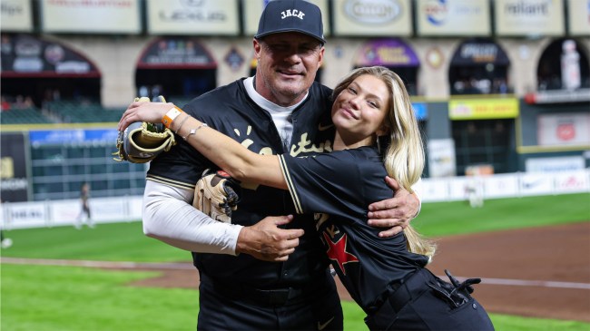 Jose Canseco and Josie Canseco pose at HBCU Classic Celebrity Softball Game