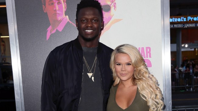 Julius Randle poses for a photo with wife, Kendra.