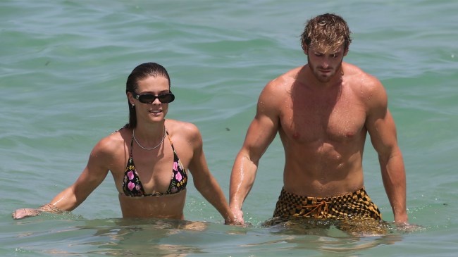 Nina Agdal and Logan Paul on vacation in Miami Beach