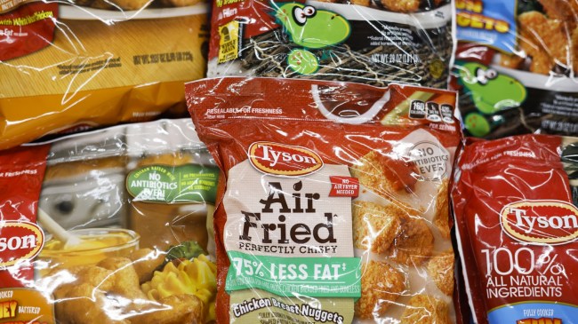 A view of Tyson Foods products at the grocery store.