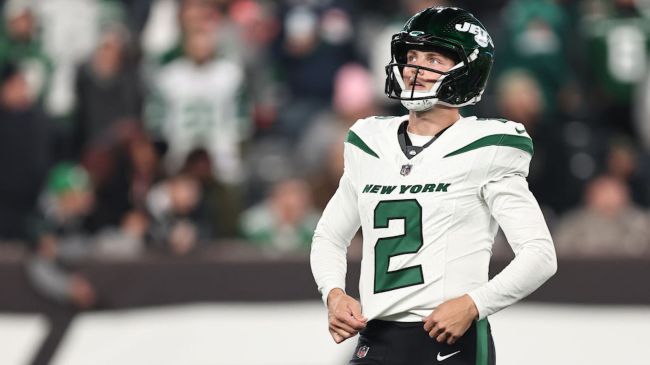 former jets quarterback zach wilson looking defeated