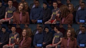Heidi Gardner breaks character during SNL's Beavis & Butthead sketch