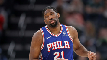 Joel Embiid Appears To Injure Himself After Off-The-Backboad Dunk During Playoff Game