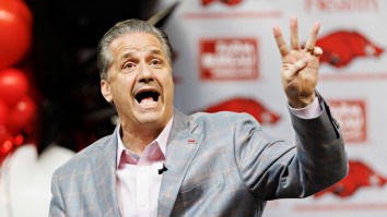 Behind-The-Scenes Video Of John Calipari Learning How To ‘Call The Hogs’ At Arkansas Is Cursed