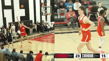 7-Foot-8 Teenager Olivier Rioux Dominates D1 Basketball Commits In Canadian All-Star Game