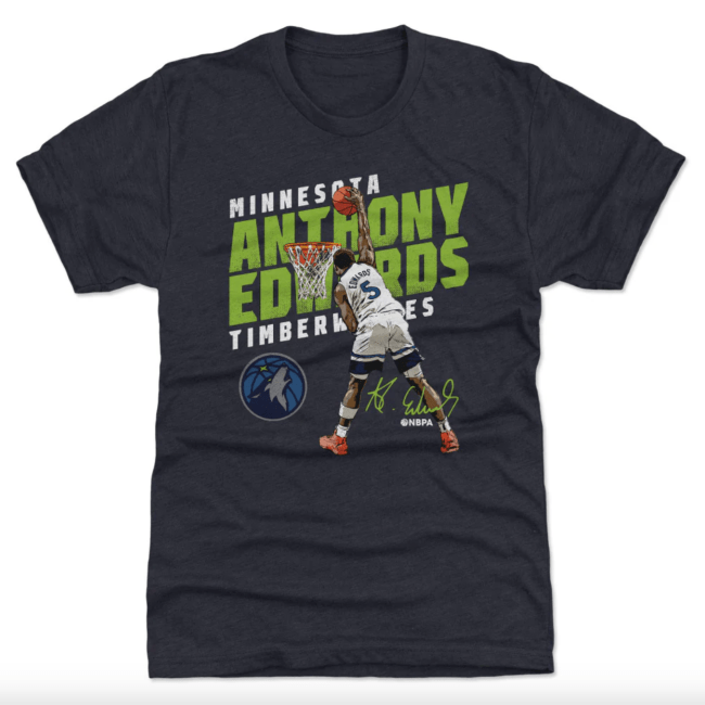Anthony Edwards Minnesota Timberwolves Slant T-Shirt