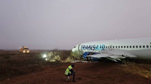 Boeing 737 of Transair skids off runway at Dakar International Airport in Senegal