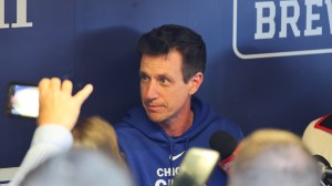Chicago Cubs manager Craig Counsell speaks to media ahead of a matchup against the Milwaukee Brewers.