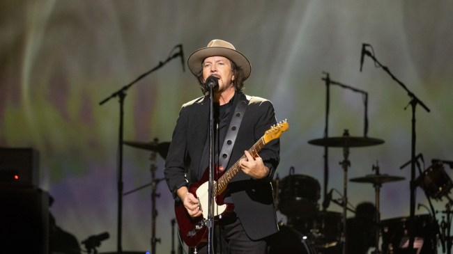 Pearl Jam lead singer Eddie Vedder on stage during a show in Oregon.