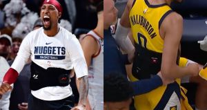 Hyperice Venom 2 Back Heat and Massage Wrap seen in NBA playoffs
