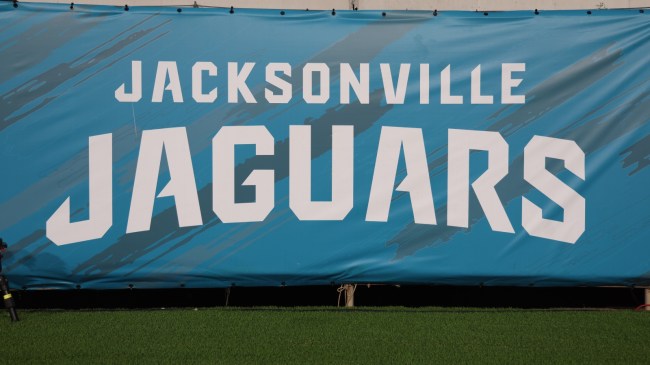 A Jacksonville Jaguars logo at EverBank Stadium.
