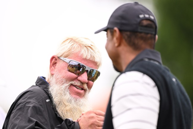 John Daly speaks with Tiger Woods PGA Championship