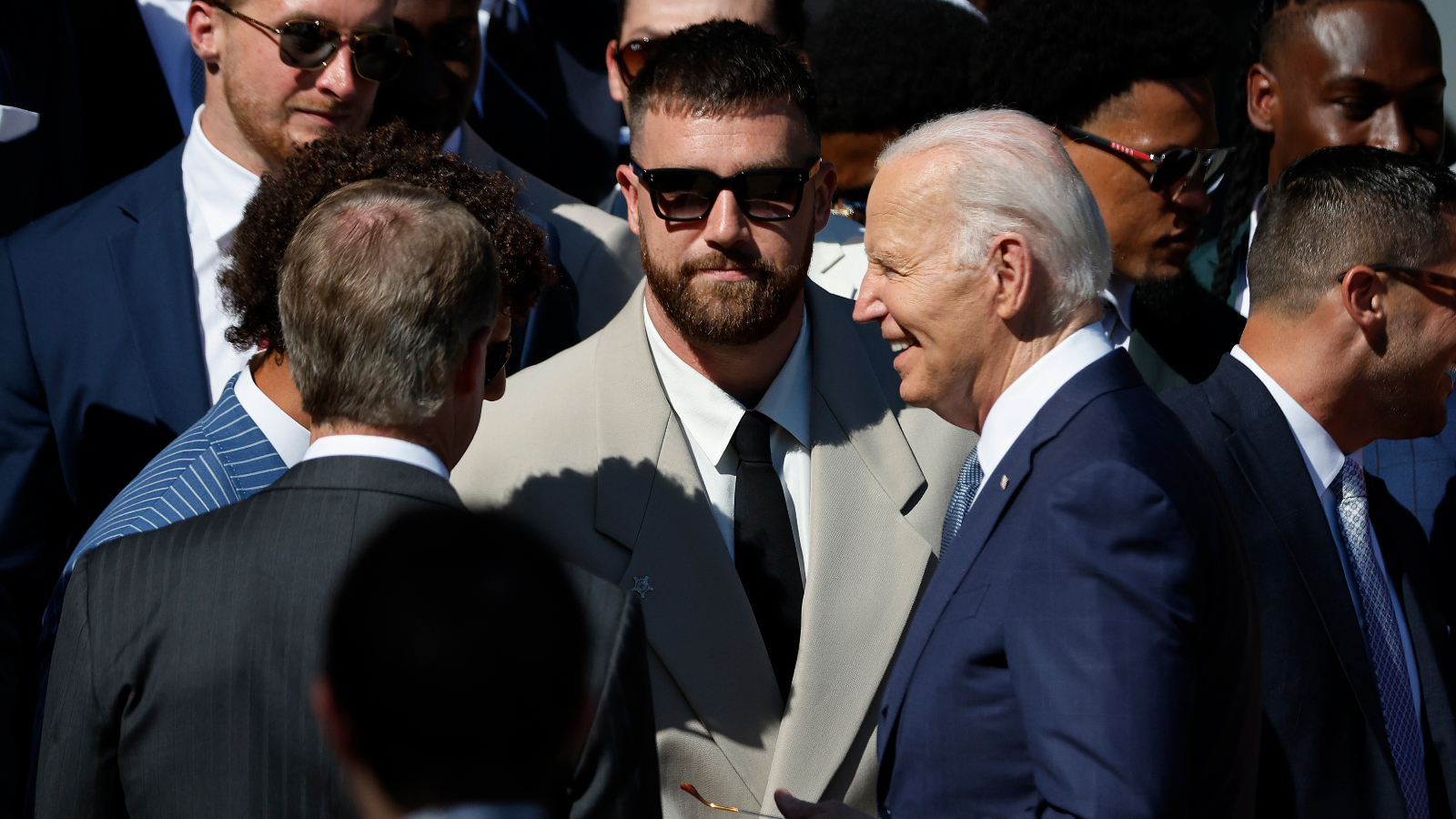 Travis Kelce Cracks Jokes At White House With President Biden