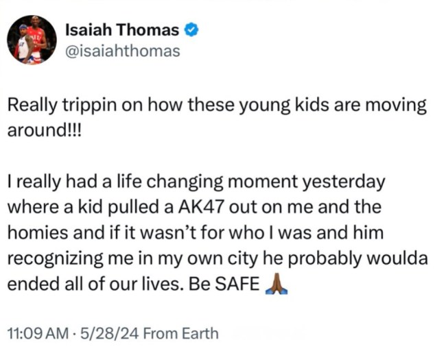 Isaiah Thomas AK-47 tweet