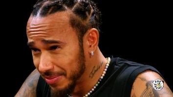 Lewis Hamilton Gets Destroyed By ‘Da Bomb’ On ‘Hot Ones’ While Telling A Story About Peeing Himself In The Car