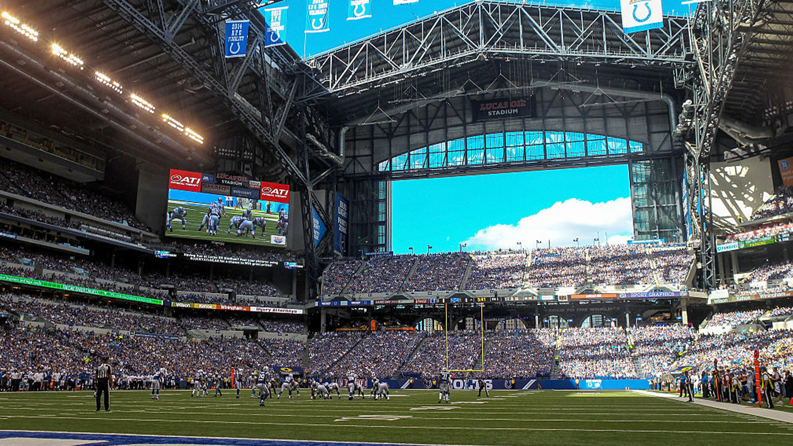 Lucas Oil Stadium Is Currently Transforming Into Swimming Pools